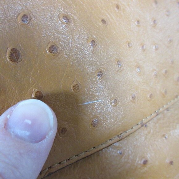 Michael Kors Brown Ostrich Embossed Leather Women's Clutch Shoulder Bag 616 - Picture 5 of 10